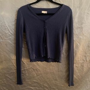 Navy Blue Cropped Sweater